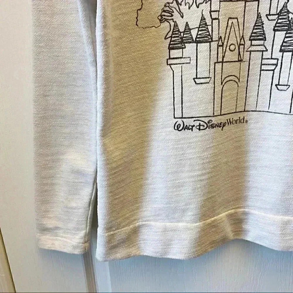 Walt Disney World Disney Parks Magic Kingdom Castle Sweatshirt Ivory Grey XS - Picture 9 of 16